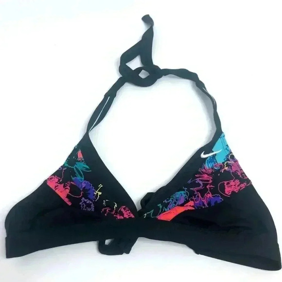 Nike Black Triangle Bikini Top Floral Detail - Picture 2 of 11